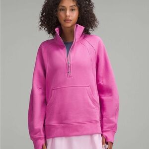 lululemon athletica  scuba oversize pink Half-Zip Sweater